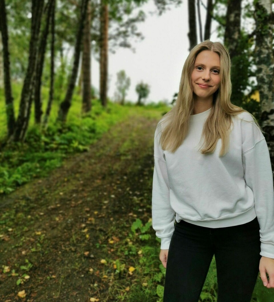 VIRALT: Emilie Bakkehaug la tidlig i august ut en video på TikTok, nå er hun gått viralt og videoen er sett over 12.000.000 ganger. Foto: Mikael Jensen